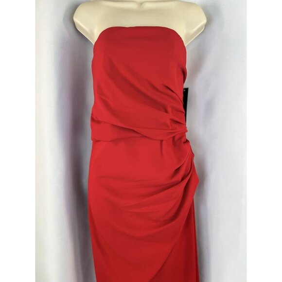 NWT Badgley Mischka Red Beauty in a Bottle Formal Strapless Gown $725 - Picture 4 of 12
